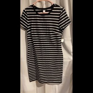 NWT Black and White Striped Dress